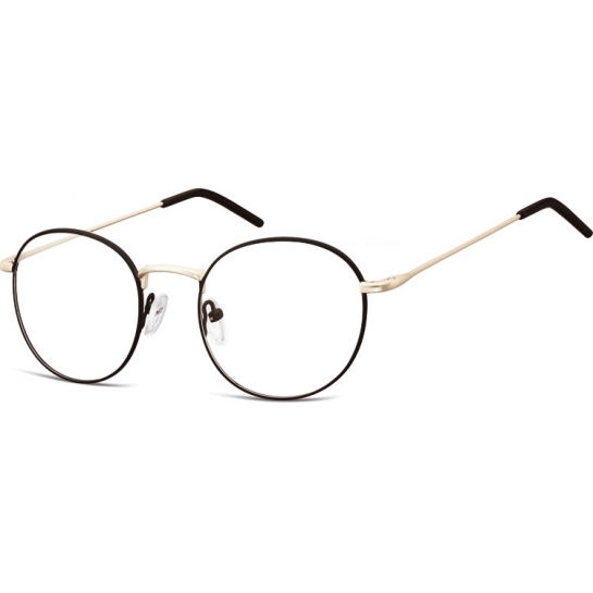 Lenonki okrągłe Okulary oprawki optyczne 938F czarne + złote